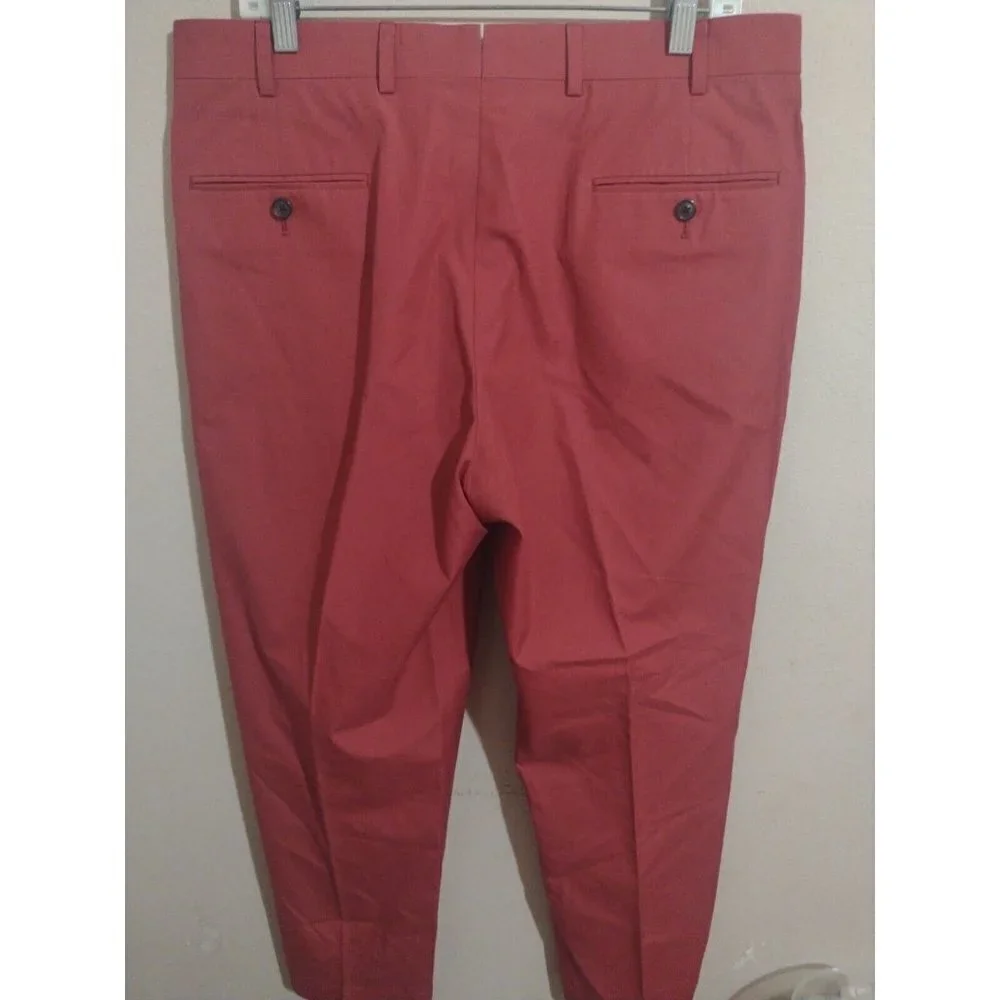Men's Brooks Brothers Supima Cotton Pants Flat Front Red True Size Is 30x28